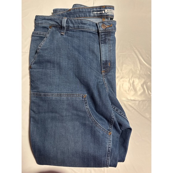 NWT Carhartt Women's Relaxed Fit Rugged Flex Double Front Jeans Size 14 Regular - Picture 1 of 7